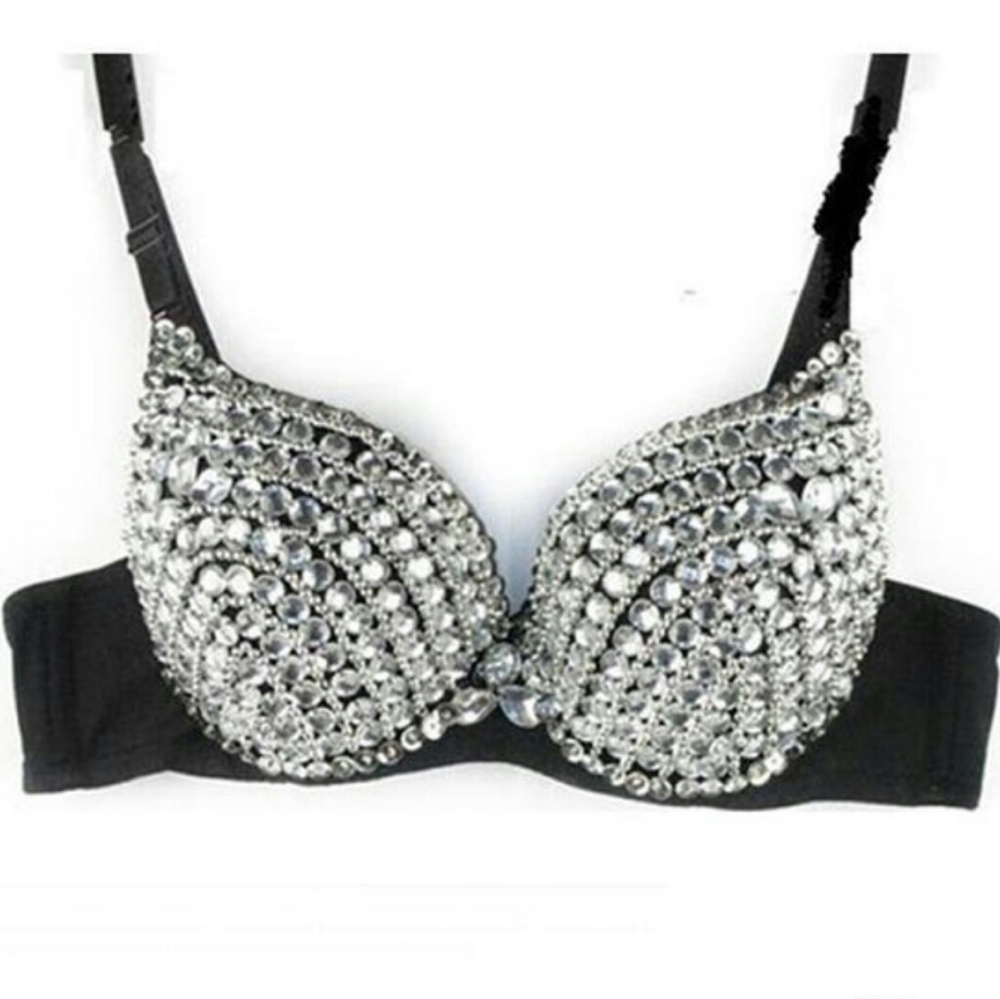 Rhinestone sequins bra